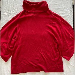 New Lane Bryant Plus Size Red Turtle Neck Poncho Sweater (Size 22/24W)